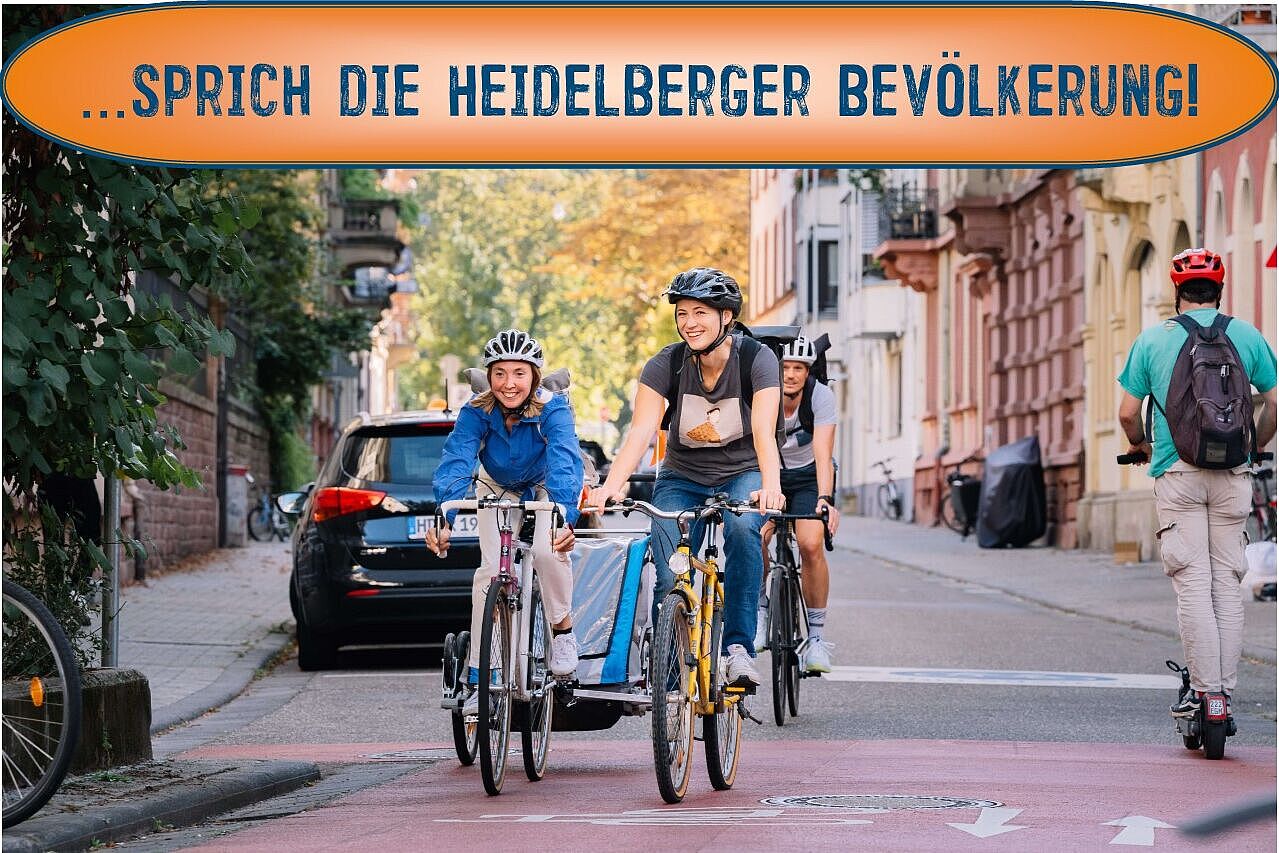 Radfahrende in Heidelberg