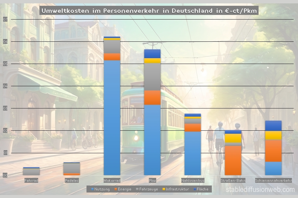 Umweltkosten verschiedener Verkehrsträger (Basis: UBA-Daten)